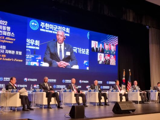 25일 서울 용산구 그랜드하얏트 호텔에서 한미동맹재단이 주최한 '연합사 지휘관 포럼'에서 참석자들이 발언하고 있다. /한미동맹재단 제공