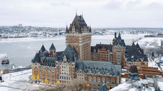 드라마 '도깨비' 촬영지로 잘 알려진 캐나다 퀘벡시티의 페어몬트 샤토 프롱트낙 호텔. /캐나다관광청