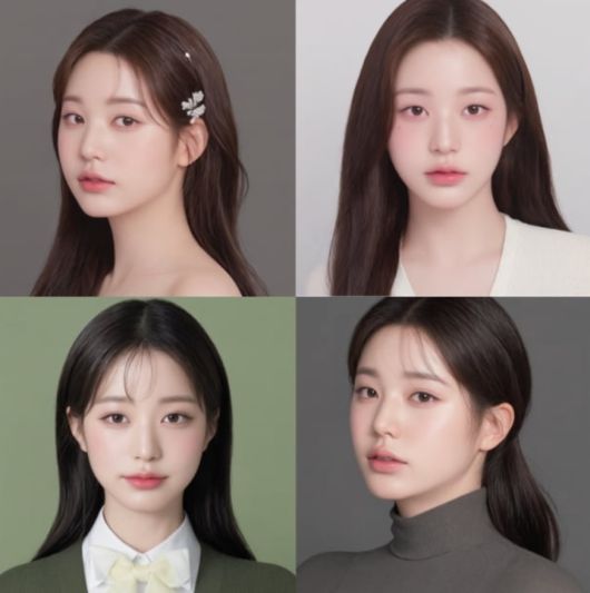 연예인 장원영의 사진을 넣어 만든 AI 프로필 사진. /온라인 커뮤니티