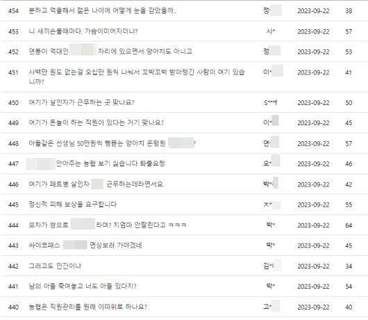 이영승 교사를 죽음으로 몰고 간 학부모가 근무하는 것으로 알려진 서울의 한 지역농협 고객게시판에 22일 이를 비판하는 글들이 게재되어 있다. /고객게시판