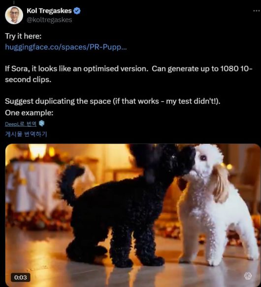 유출된 오픈AI '소라' 접근권을 통해 생성된 영상의 한 장면. /X(옛 트위터)