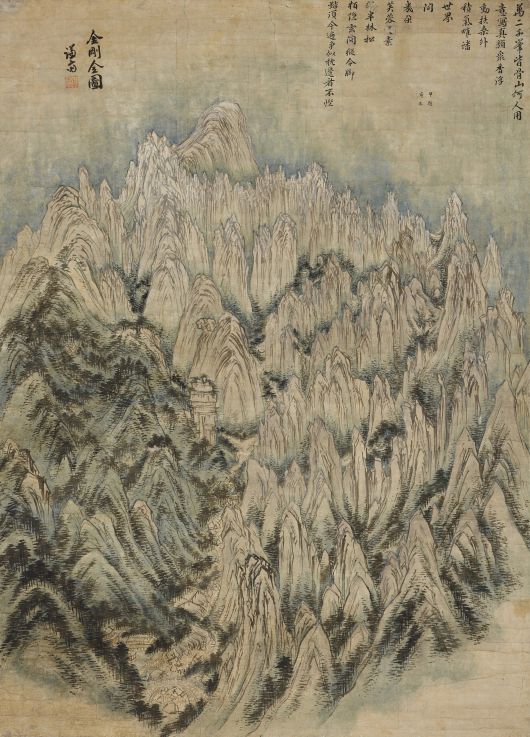 겸재 정선, '금강전도'(1734). 10년 만에 일반에 공개된다. /호암미술관