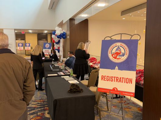 18일 워싱턴DC의 한 호텔에서 공화당원과 도널드 트럼프 대통령 당선인 지지자 대상 행사가 열리고 있다. /워싱턴=김은중 특파원