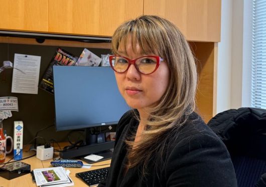 제니 타운 '38노스' 국장이 21일 미국 워싱턴 DC 사무실에서 본지와 인터뷰를 하고 있다. /워싱턴=박국희 특파원