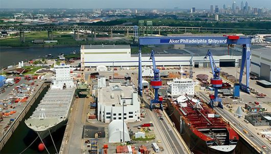 미국 동부 필라델피아에 위치한 ‘필리 조선소’ 모습. 우리나라의 ‘한화오션’은 이곳을 1억 달러(약1450억원)에 사들였다. 한미 조선업 동맹의 출발점으로 꼽히는 곳이다./조선일보DB