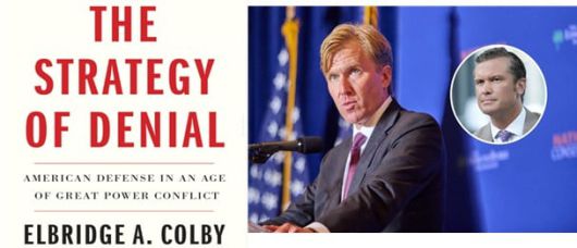 트럼프 2기 정부 국방부의 정책 담당 차관에 발탁된 엘브리지 콜비(46)는 "주한미군을 중국 억제용으로 성격을 바꾸어야 한다"는 입장이다. 그는  2021년 예일대 출판부에서 발간한 저서에서 이같은 논지를 펴며 "한반도에서 재래식 전쟁 방어는 한국 군이 책임져야 한다"고 했다. 오른쪽 사진 원 안에 있는 인물은 피트 헤그세스 트럼프 2기 국방장관/SNS