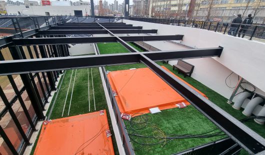 외야에 자리 잡은 복층 불펜이 그 위용을 자랑하고 있다. /신현종 기자