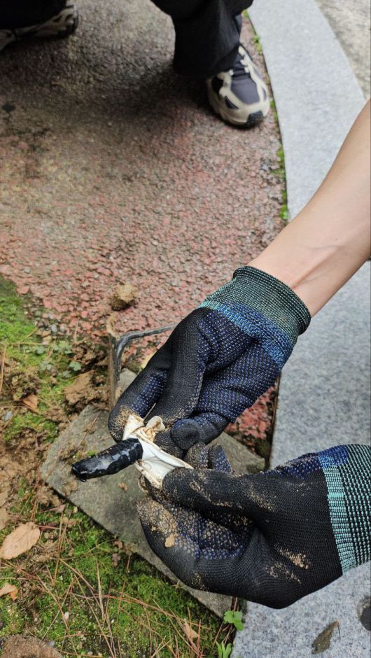 서울중앙지검 강력범죄수사부가 공개한 마약류 압수 현장. 한 아파트 화단에 마약류가 포장된 상태로 묻혀 있었다./서울중앙지검