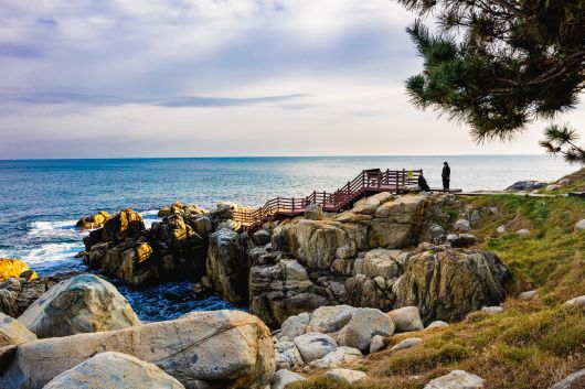 영덕의 명품 해안탐방 코스인 '블루로드' 4코스는 안전 등의 이유로 통제하고 있다. 나머지 구간은 탐방객의 발길을 기다리고 있다. / 이건송 영상미디어 기자