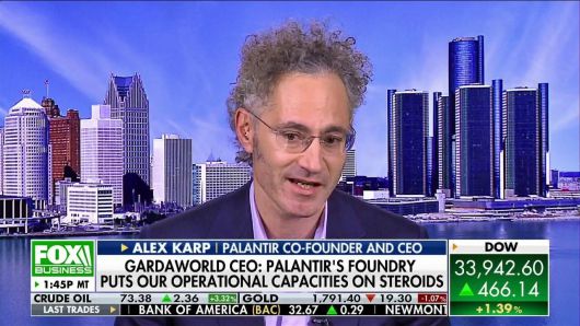 팔란티어 공동 창업자 알렉산더 카프가 방송 출연한 모습. /폭스비즈니스