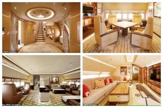 '하늘의 궁전'으로 개조된 카타르 왕실의 보잉 점보기(B-747) 내부