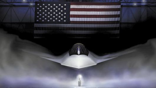 지난 3월 미 공군이 공개한 차세대 전투기 F-47의 그래픽 이미지. F-47에는 최첨단 스텔스 기능과 엔진, AI 기술이 탑재된 것으로 알려졌다. 다만 미 공군은 기밀 유지를 위해 구체적인 설계와 실물을 공개하지는 않았다. /AP 연합뉴스