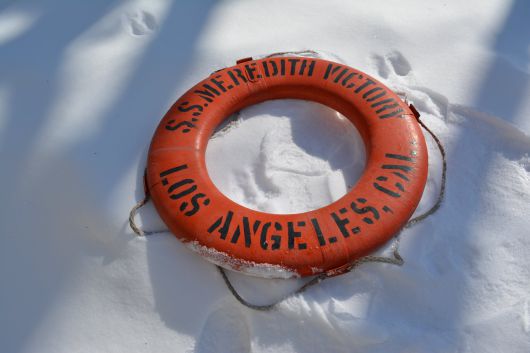 ‘메러디스 빅토리’호의 마지막 유품인 구명 튜브 /안재철 제공