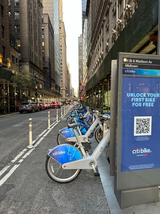 뉴욕시에서 운영 중인 전기 자전거. 맨해튼 곳곳에서 찾아 볼 수 있다./윤주헌 특파원
