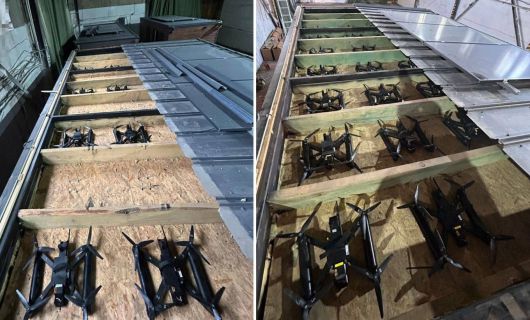 국경에서 4800km 떨어진 곳을 포함해 러시아 전역의 공군기지 다섯 곳을 공격하는 데 동원된 우크라이나 제작 공격 드론 오사(Osa).