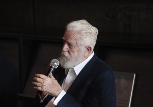 James Turrell speaks to reporters during a press preview at Pace Gallery in Seoul on June 11, 2025./Park Su-hyeon