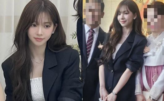 친언니 결혼식에 참석한 에스파 카리나. /X(옛 트위터)