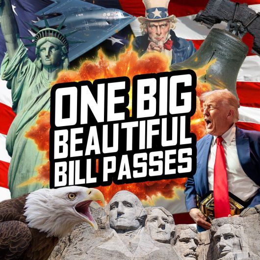 트럼프 측이 3일 감세법안 통과 이후 지지자들에게 뿌린 자축 메시지.