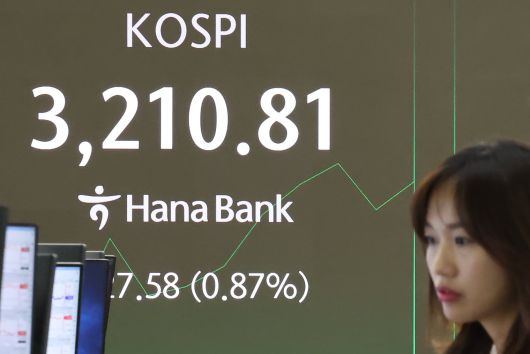 11일 코스피가 장중 3200선을 돌파했다. 지난 2021년 9월 6일(장중 3206.25) 이후 약 3년 10개월 만이다./뉴스1