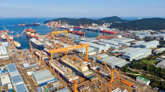 A view of Hanwha Ocean’s Geoje shipyard./Hanwha Ocean