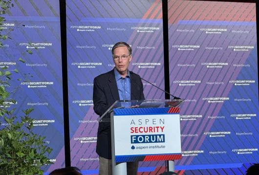 애스펀전략그룹(ASG) 공동의장인 니콜라스 번스 전 주중대사가 15일 콜로라도주 애스펀에서 열린 애스펀안보포럼에서 개막 연설을 하고 있다. /애스펀(콜로라도주)=김은중 특파원