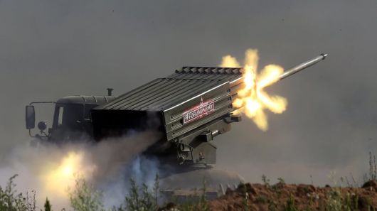 2020 모스크바에서 개최된 국제군사기술포럼. 토네이도-G 로켓 발사 장면./러시아 국방부