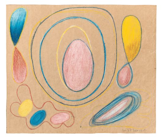 5인회, '무제'. 1908년 2월 5일, 종이에 드라이 파스텔, 흑연, 53×62 cm. 힐마는 1896년 여성 4명과 함께 영적 모임이자 공동체인  '5인회'를 결성했다. /부산현대미술관