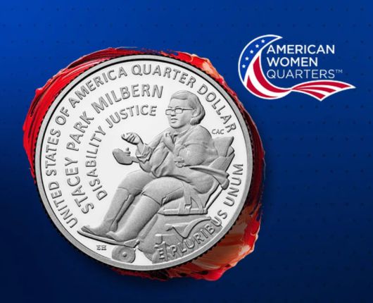 미 연방 조폐국이 13일 홈페이지 화면에 걸어놓은 스테이시 박 밀번 기념 쿼터./미 연방 조폐국