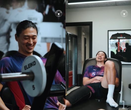 작년 11월 미트윌란이 공개한 재활 중인 조규성 모습. /유튜브