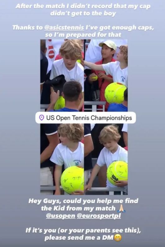 모자를 뺏긴 소년을 찾아 나선 카밀 마이흐르작./인스타그램