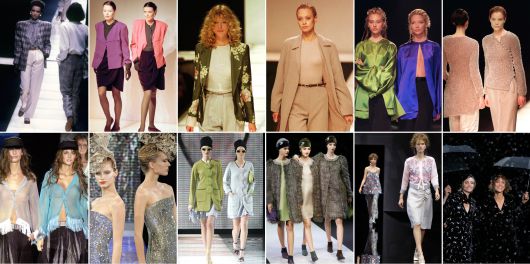 아르마니가 1985년부터 2024년까지 선보인 여성복 쇼 일부/AP연합뉴스