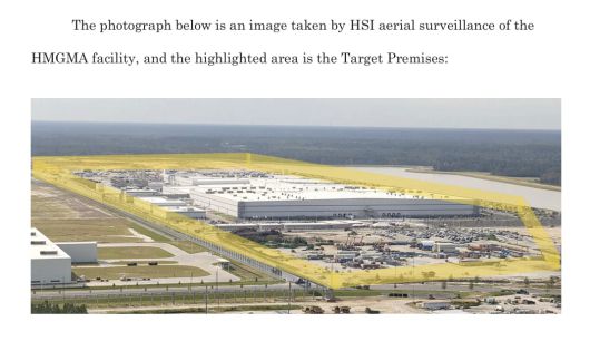 지난달 31일 미 법원이 발부한 영장에는 국토안보수사국이 내사 하며 촬영한 현대차·LG에너지솔루션의 배터리 합작 공장 건설 현장 사진도 담겨 있는 것으로 확인됐다./미 법원
