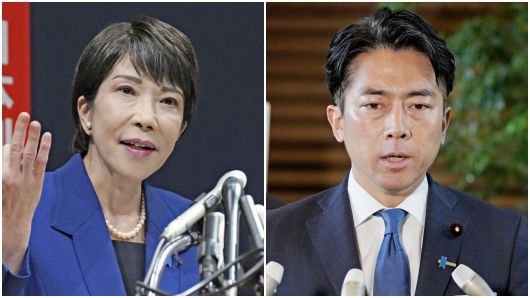 다카이치 사나에(왼쪽) 전 경제안보상과  고이즈미 신지로 농림상./교도 연합뉴스