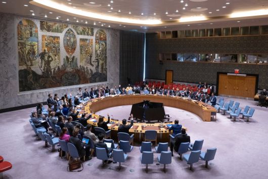 미국 뉴욕 유엔 본부에서 열리는 안전보장이사회 현장./신화 연합뉴스