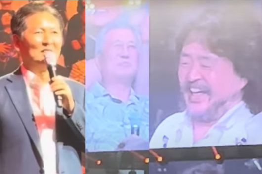 김어준씨가 기획한 콘서트에 참석한 문재인 전 대통령과 정청래 의원. /유튜브 채널 '머할래Tube'