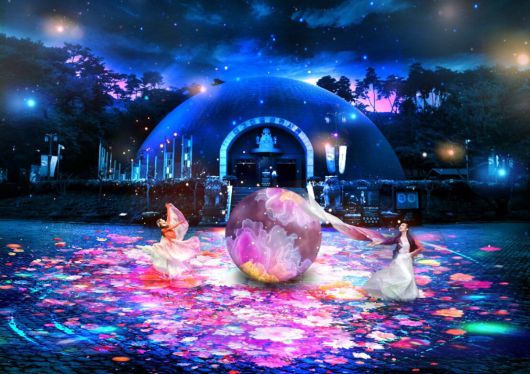 2025 국가유산 미디어아트 고령 지산동 고분군 예행 연습의 한 장면./고령군