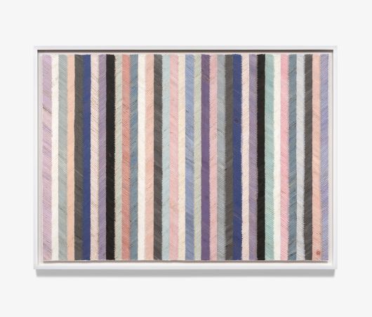 김민정, 'Zip'(2024). 한지에 혼합매체, 131×182cm. /갤러리현대