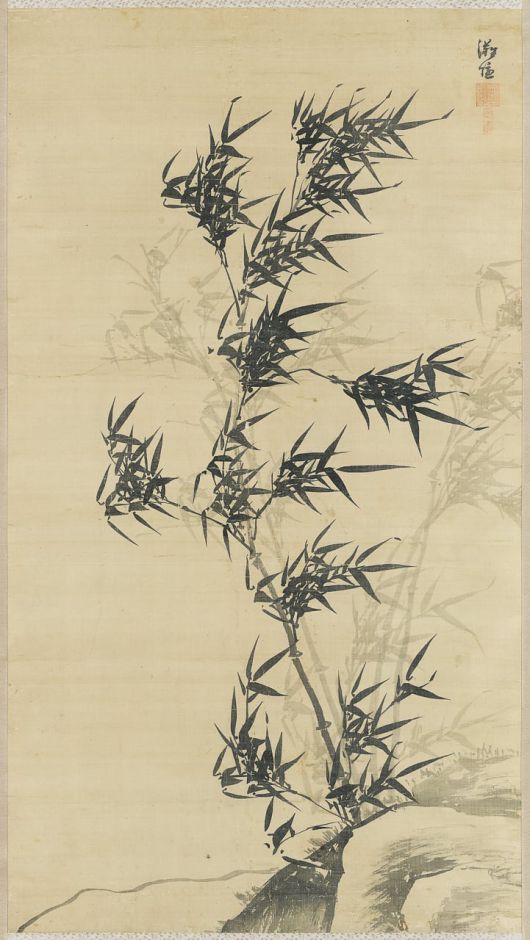 이정, '풍죽(風竹)'. 바람에 맞선 대나무를 그렸다. 5만원권 뒷면에 새겨진 그림이다. /간송미술문화재단