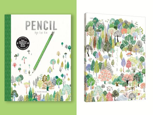 2025년 뉴욕타임스 '올해의 그림책'에 선정된 김혜은 작가의 '연필'. 왼쪽이 미국판, 오른쪽이 한국판 표지. /향출판사