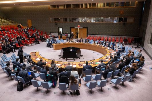 미국 뉴욕 유엔 본부에서 열리는 안전보장이사회./신화 연합뉴스