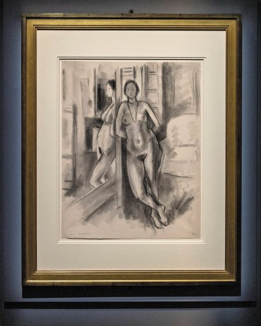 앙리 마티스, ‘거울에 비친 모습’. 종이에 목탄, 51.6×40.6cm. /김지호 기자