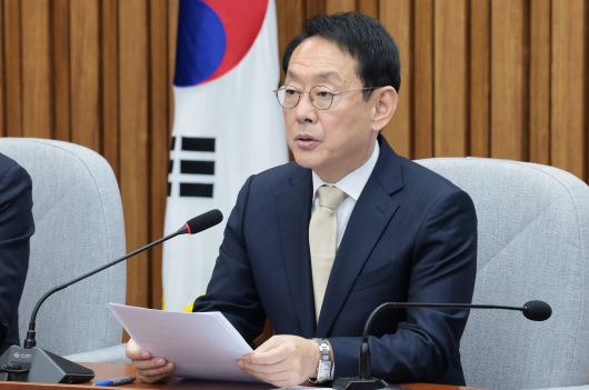 국민의힘 김도읍 정책위의장이 19일 서울 여의도 국회에서 열린 원내대책회의에서 발언하고 있다. /남강호 기자