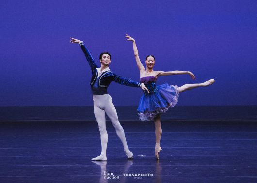 마린스키 발레 퍼스트 솔리스트 전민철(왼쪽)과 파리 오페라 발레의 '프리미에르 당쇠즈' 강호현의 '들리브 스위트'(Dlibes Suite) 공연. /YOON6PHOTO