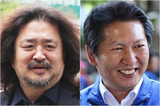 방송인 김어준(왼쪽)씨와 더불어민주당 정청래 의원./연합뉴스