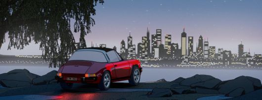 지난달 공개된 포르셰의 크리스마스 광고. 창작자가 손으로 그린 스케치와 컴퓨터 그래픽(CG)을 결합해 만들었다. /포르셰