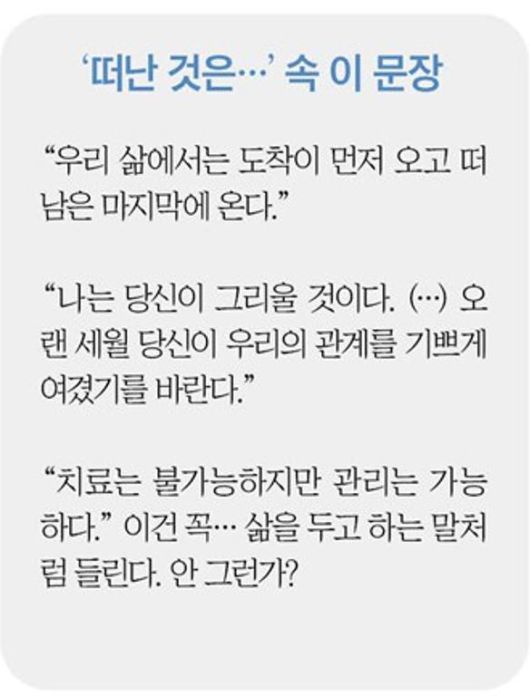 줄리언 반스의 마지막 소설 속 문장들. 두번째 인용문 중 '당신'은 독자를 가리킨다.