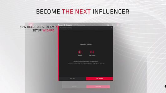 퍼포먼스 항목의 설정에 있던 녹화 기능이 스트리밍으로 옮겨졌다. 출처=AMD