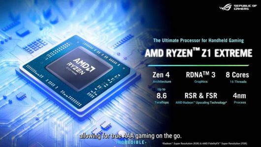 ROG 앨라이의 고급형 모델에 탑재되는 ‘AMD 라이젠 Z1 익스트림’ 프로세서