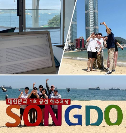 와이어드컴퍼니 임직원들이 부산에서 워케이션을 하며 촬영한 사진들 / 출처=와이어드컴퍼니