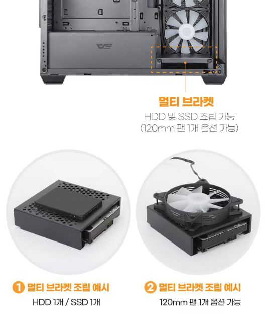 다수의 어항형 케이스가 외부 저장장치 지원에 소극적이므로 3.5ㆍ2.5인치 저장장치를 4개 이상 쓰려면 지원 여부를 구매 전에 파악해야 된다. / 출처=다클플래시 DS900 제품 다나와 상품정보